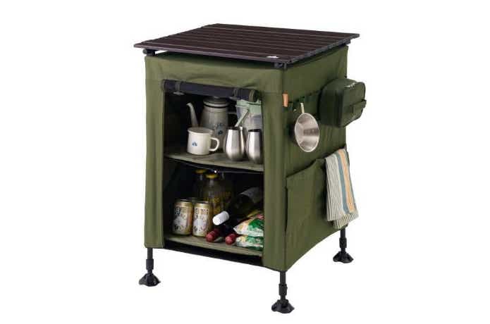 ワンタッチ設営】ロゴスから、ポップアップ式のキッチン棚&テーブルが