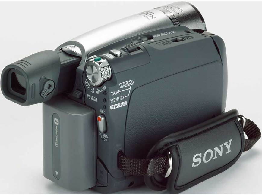 Sony DCR-HC46 Mini DV digital camcorder with docking station at