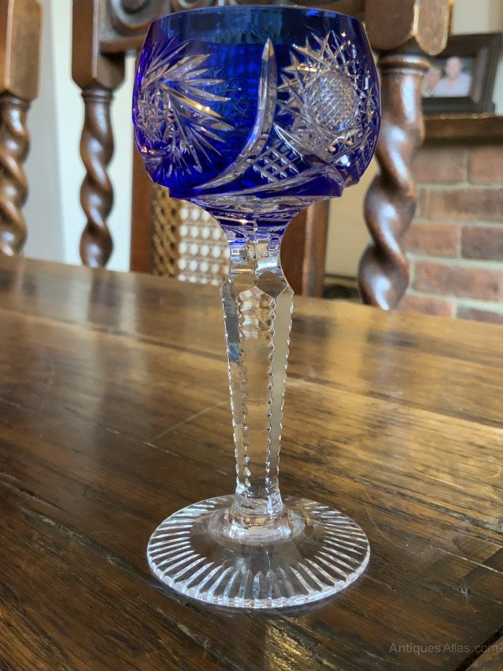 Antiques Atlas - Val St Lambert Crystal Blue Crystal Liqueur Glass