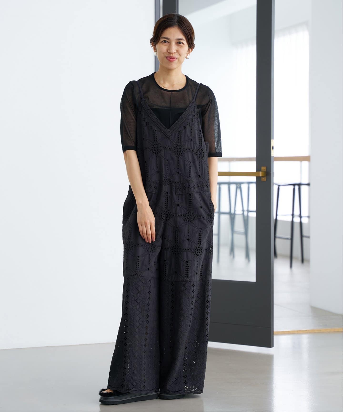 IENA イエナ レースオールインワン ブラック WEB限定/追加6》レース
