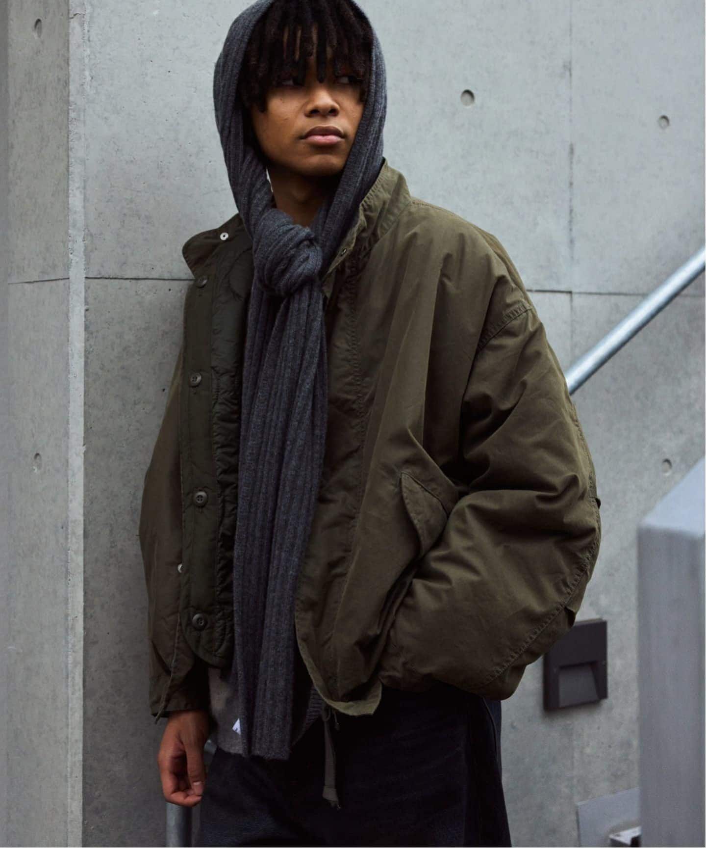 JOURNAL STANDARD ファー付きボアライニングジャケット カーキ M