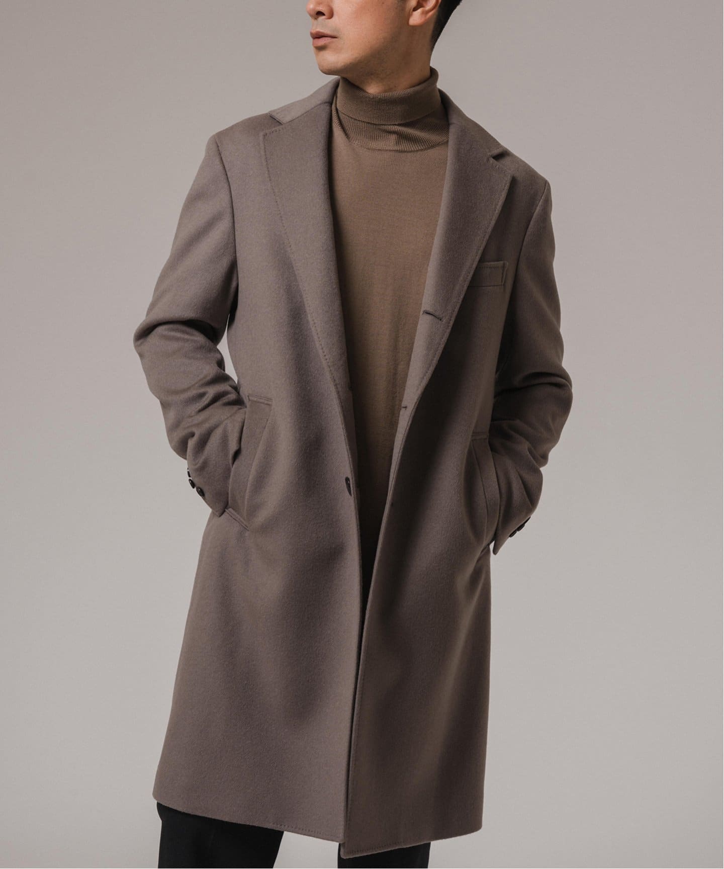 SUPER 140's ウール / カシミヤ チェスターコート（チェスターコート