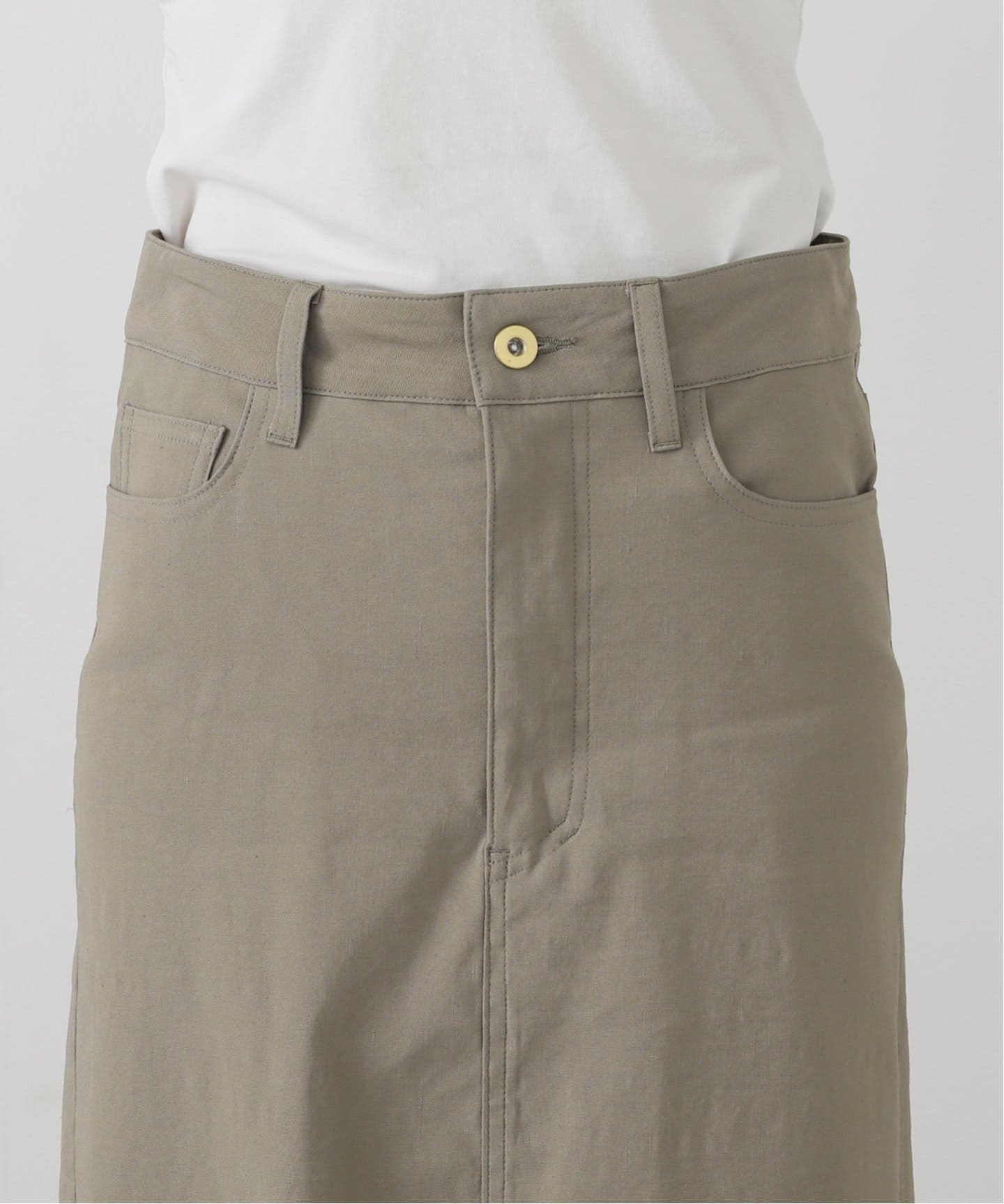 STRETCH TWILL B/FLARE スカート（ロング・マキシ丈スカート