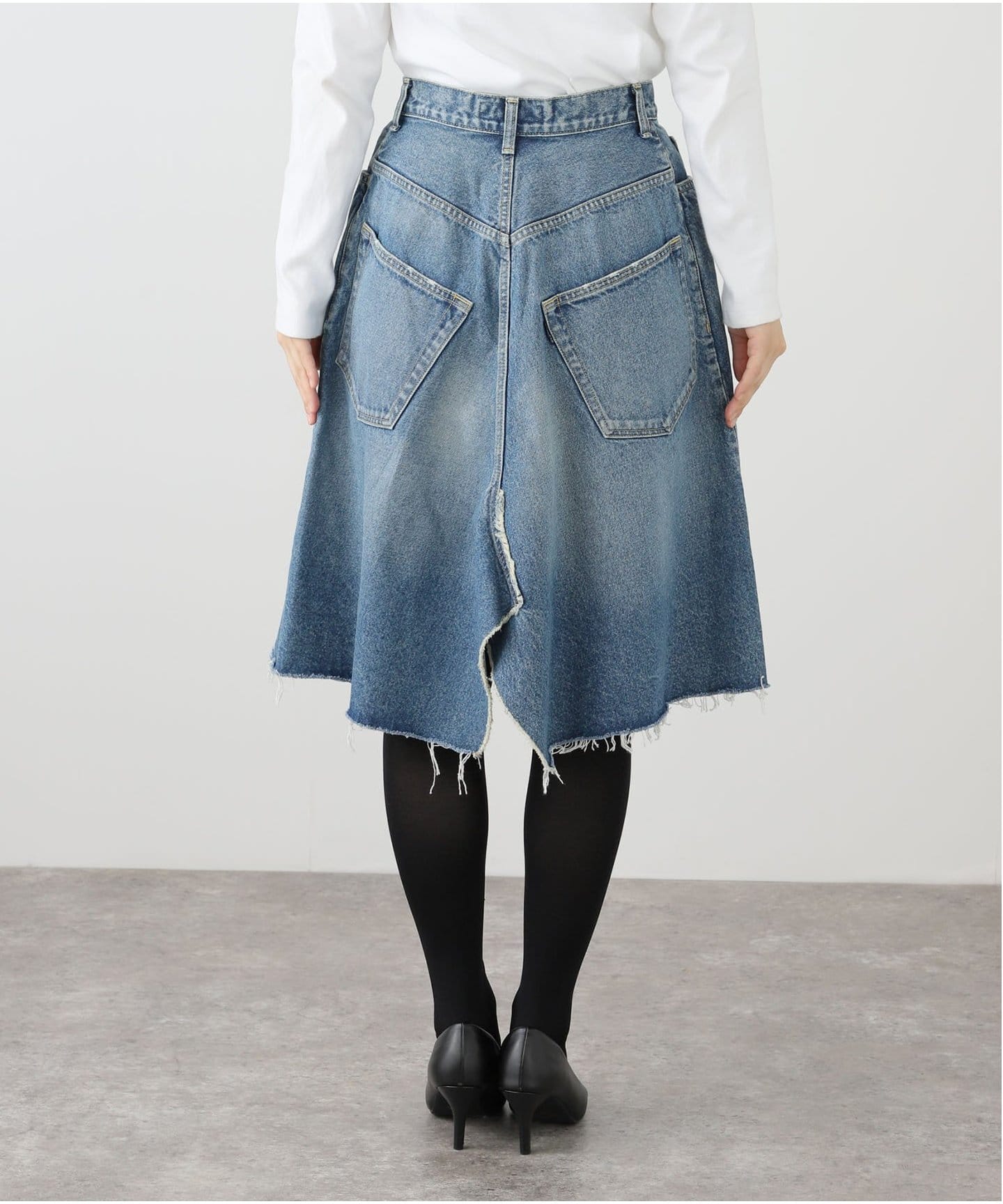 MADISONBLUE/マディソンブルーE 5POCKT REMAKE A-LINE SK DENIM