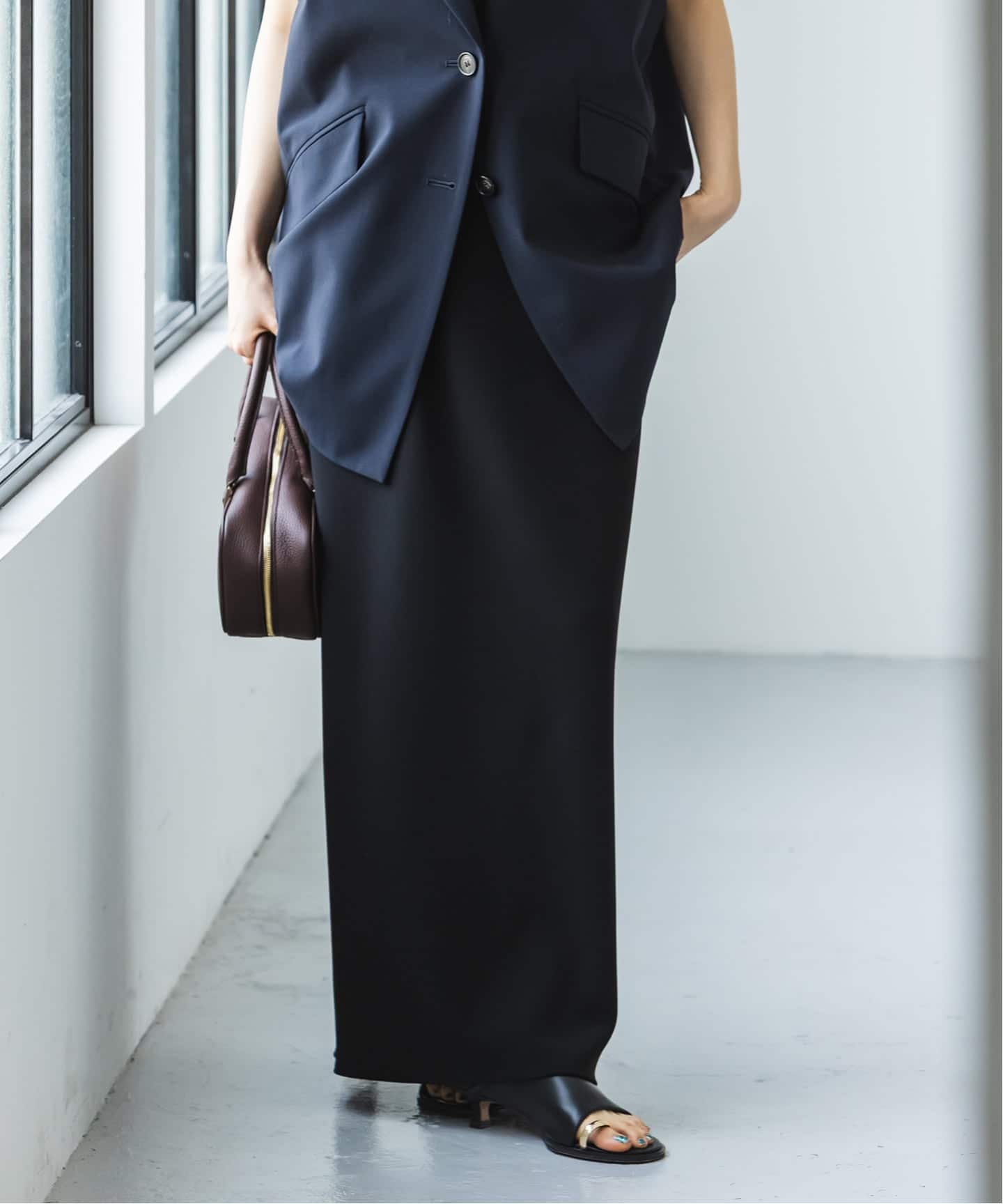 noble ジャージーライクタイトスカートブラック38