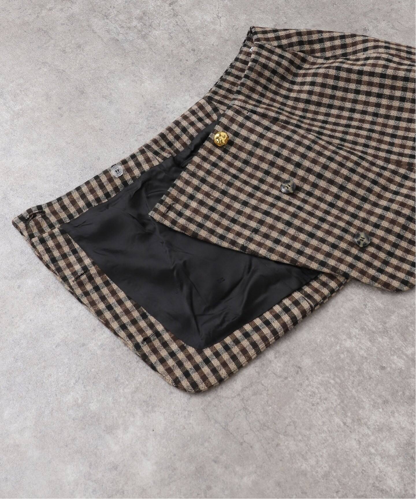 GANNI/ガニー】Check Wool Mix Skirt：スカート（ミニスカート
