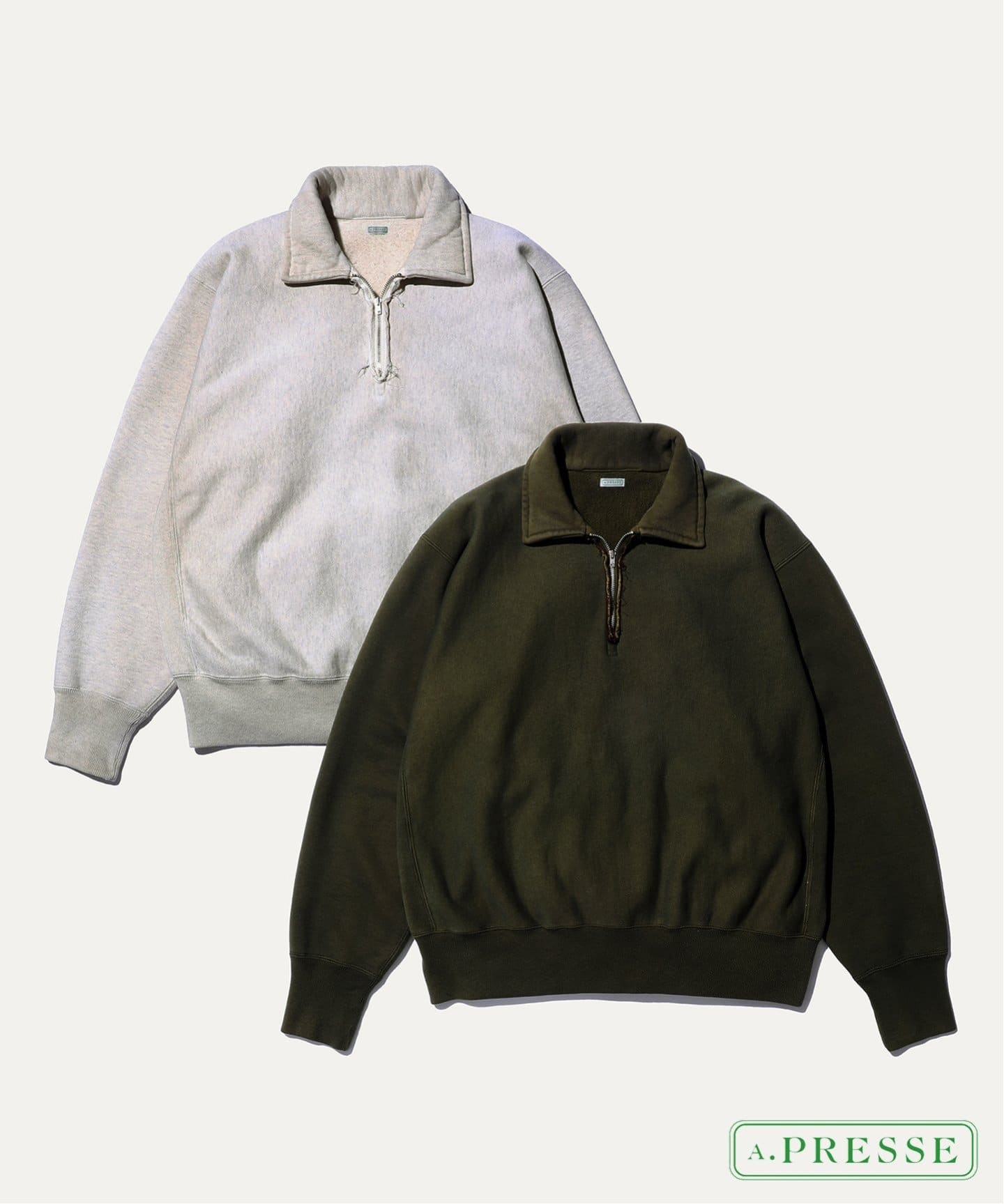 A.PRESSE / アプレッセ】ビンテージ ハーフ ジップ スウェット シャツ