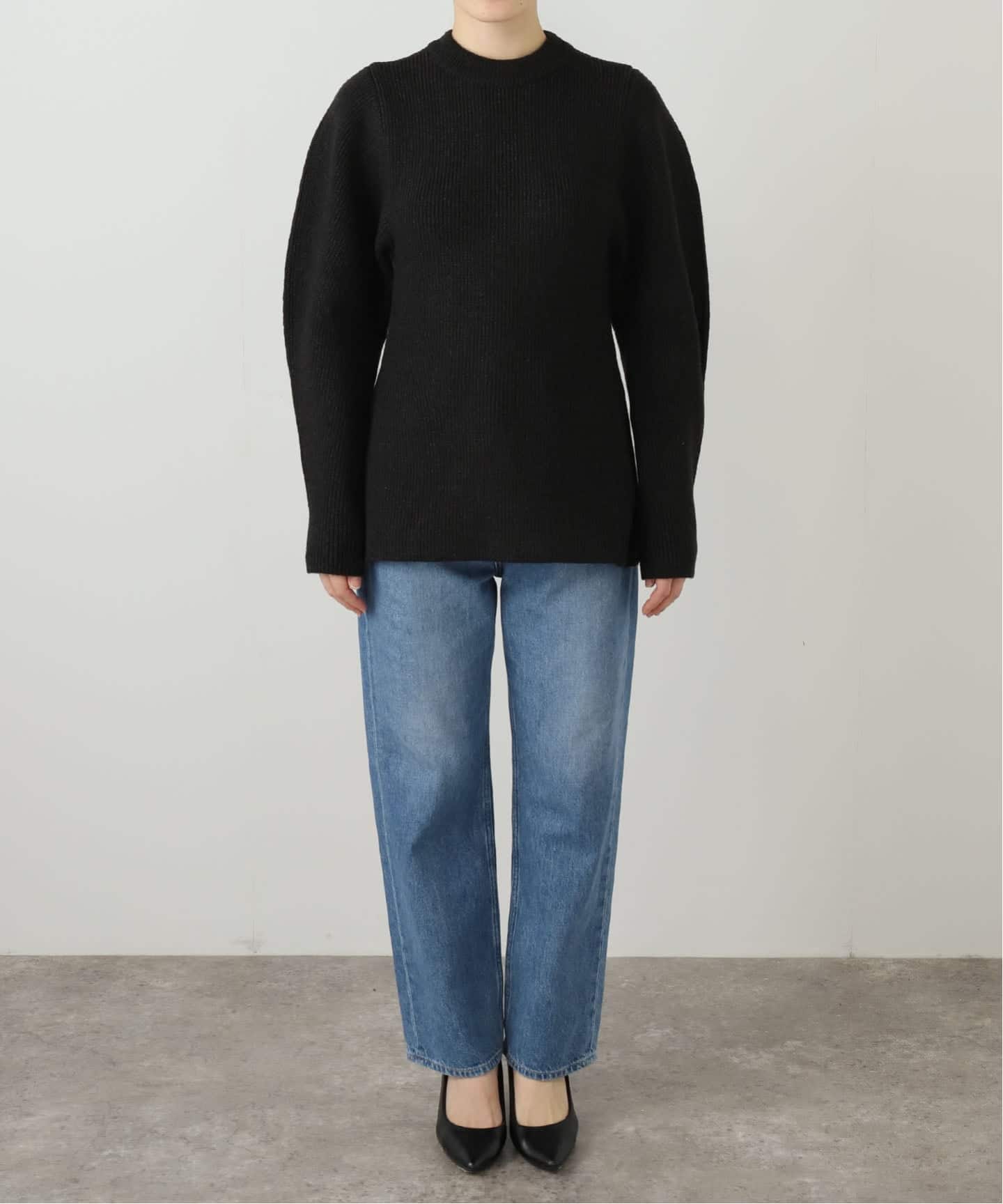 RECTO/レクト】 VOLUME SLEEVE STRUCTURED KNIT TOP：ニット（ニット