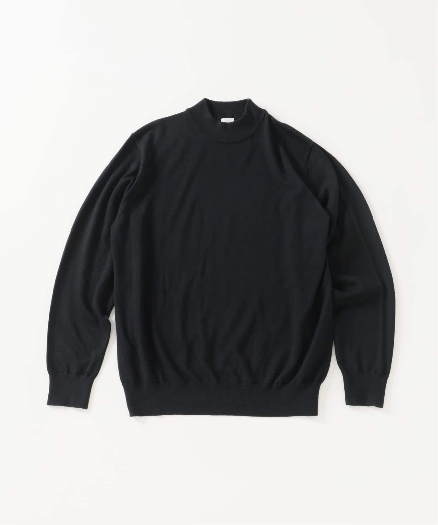 12G ウール/シルク/カシミヤ MIX クリスタル モックネックニット