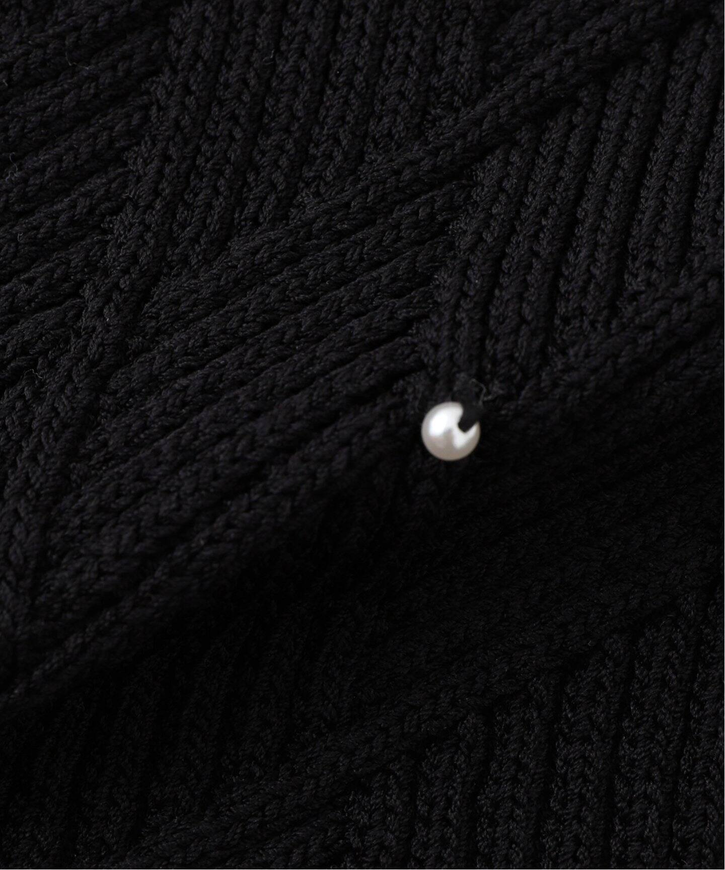 Fake as flowers faf 24aw パールカーディガン black