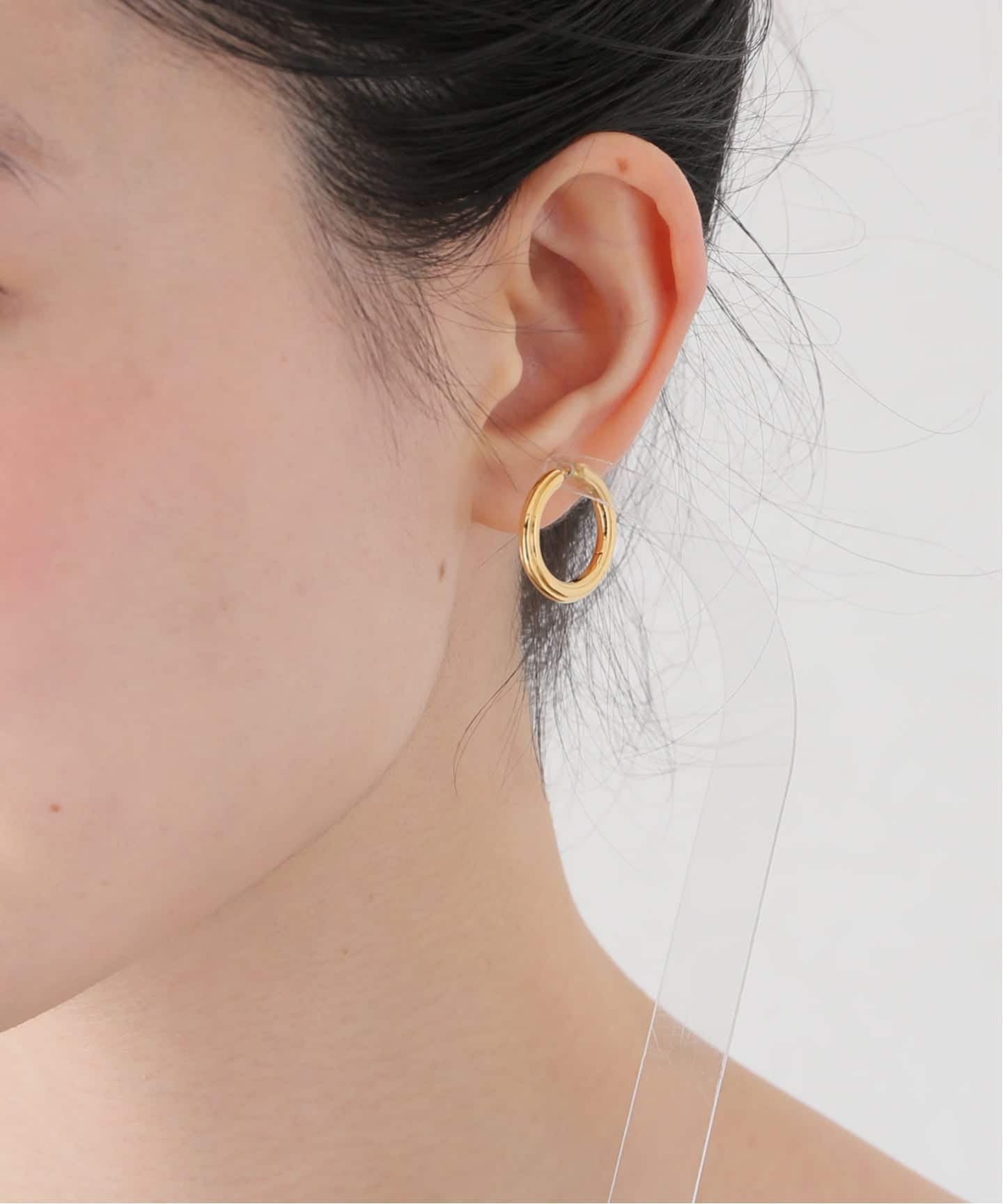 HIROTAKA/ヒロタカ】Sand Dune Oval Hoop Earring M：ピアス（片耳用
