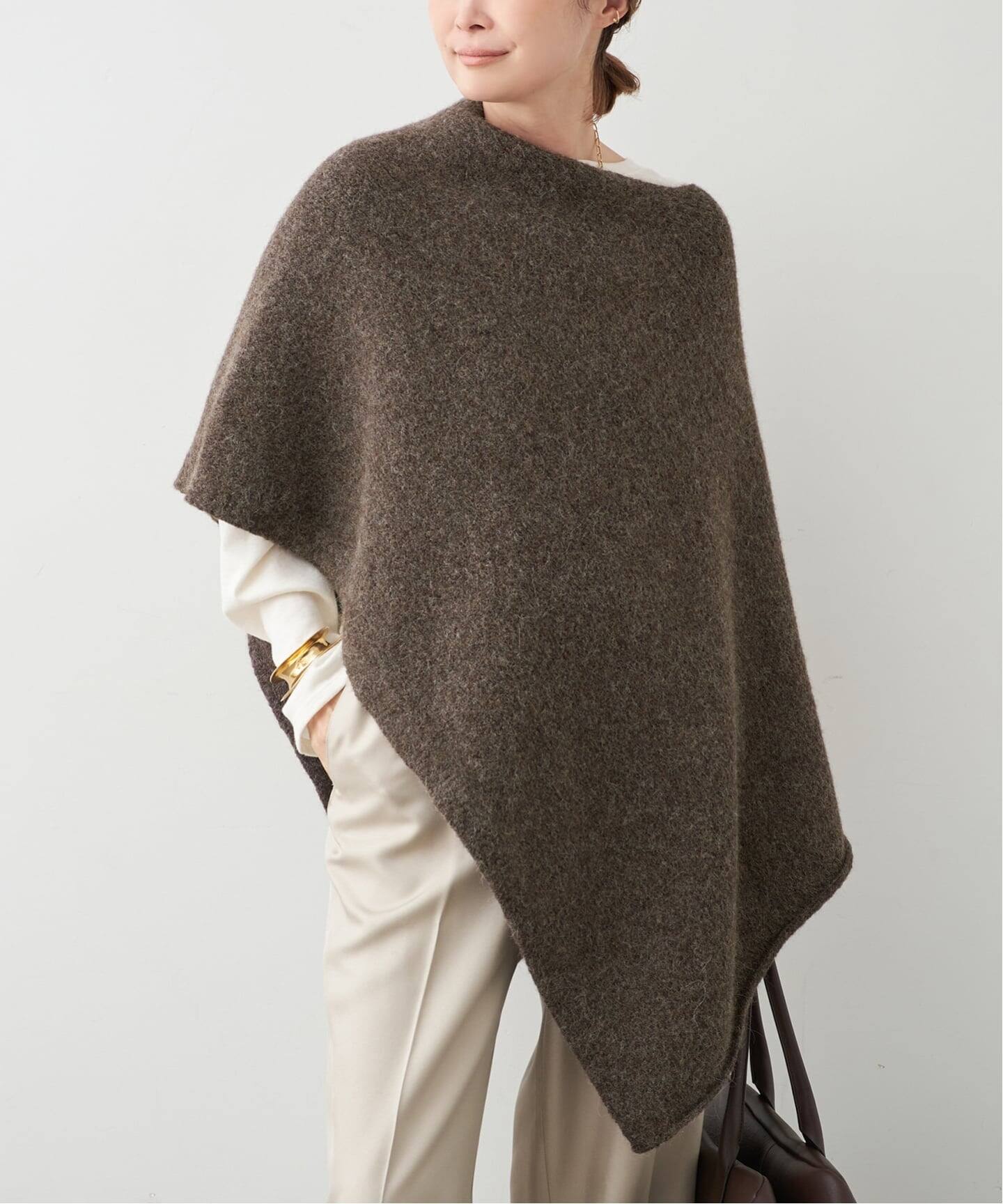 LAUREN MANOOGIAN/ローレン マヌージアン】FOLD PONCHO（ニット