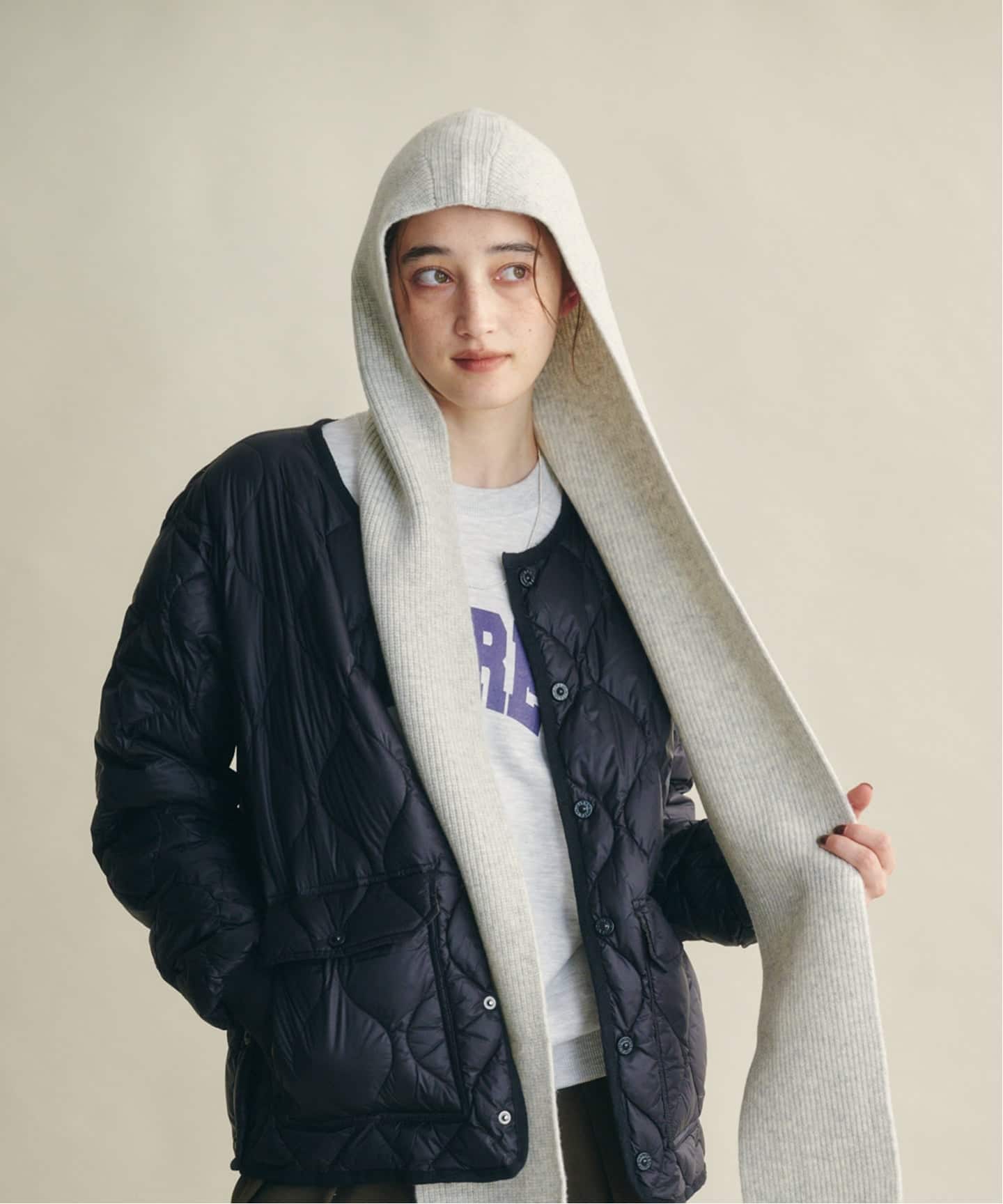MY＿ CASHMERE BLENDED BALACLAVA WITH SCARF（マフラー）｜BOICE FROM