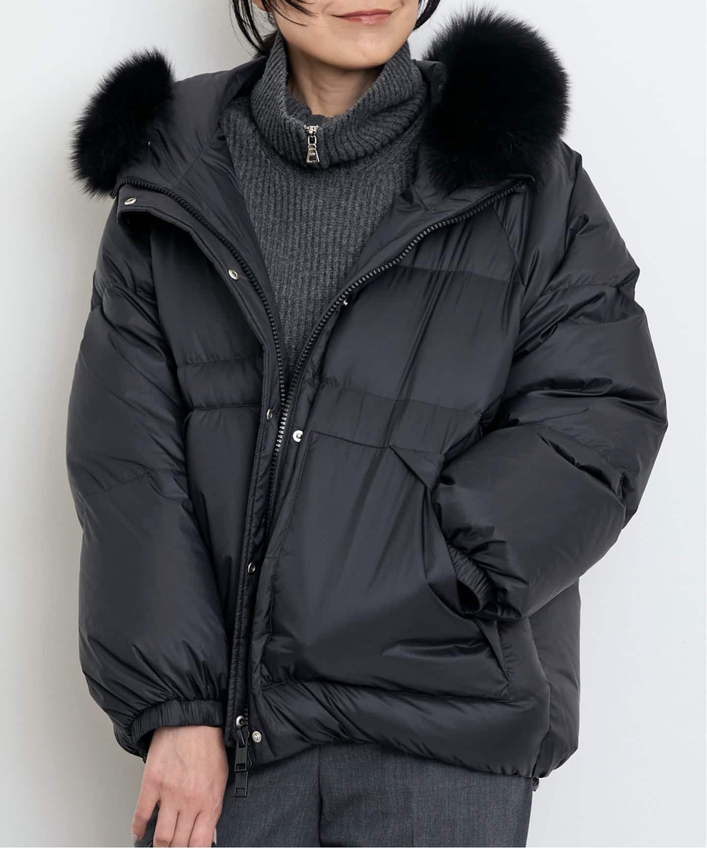 YVES SALOMON/イヴ サロモン】 DOWN WITH FOX FUR（ダウンジャケット