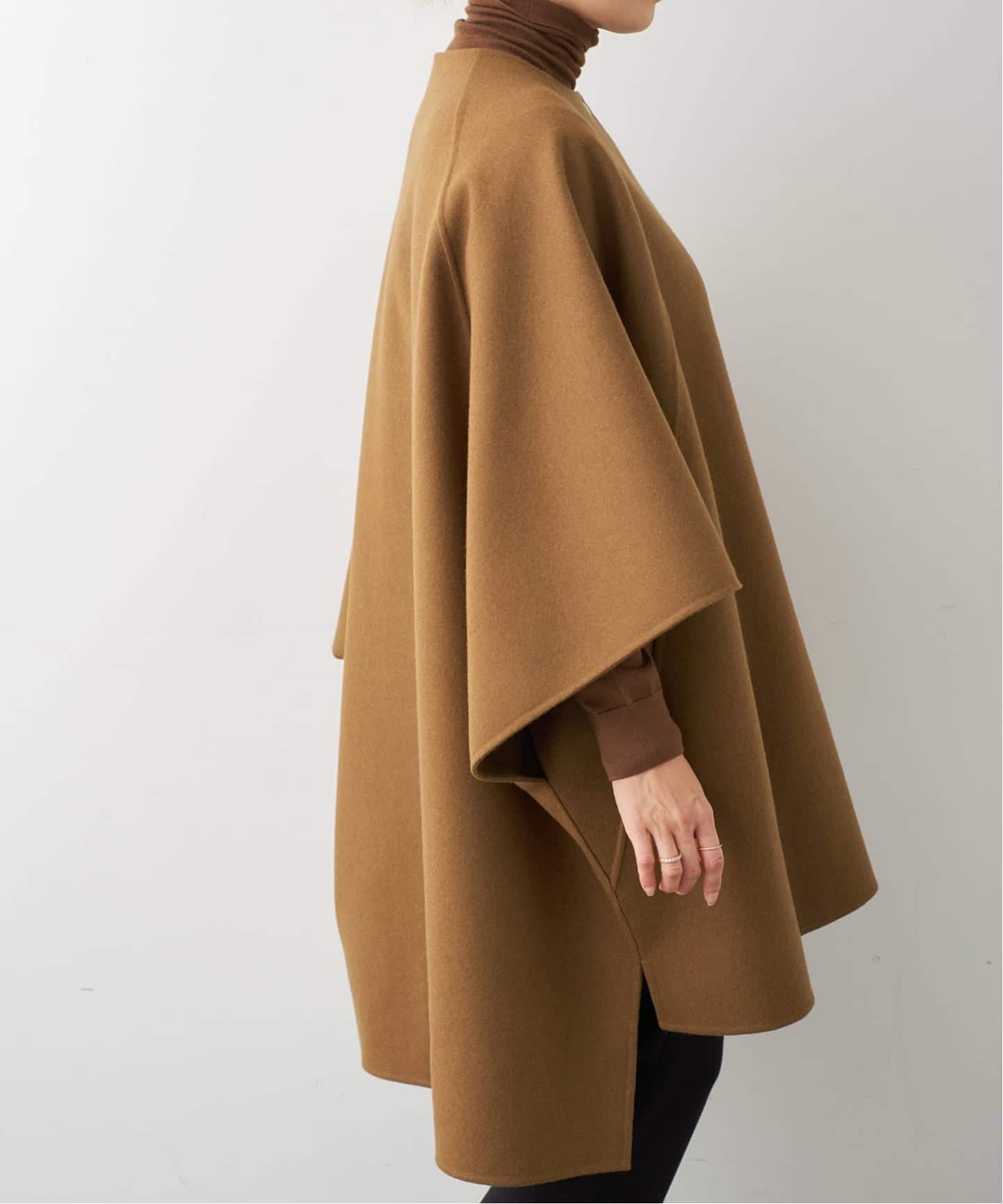 DEUXIEME CLASSE コート ポンチョ ケープ ウール F ベージュ Deuxieme