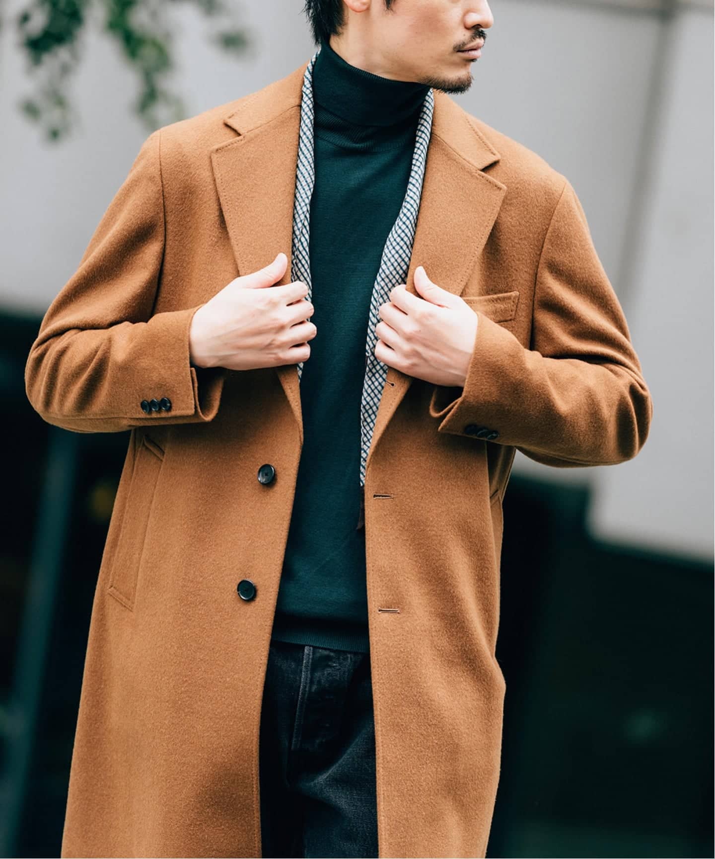 SUPER 140's ウール / カシミヤ チェスターコート（チェスターコート