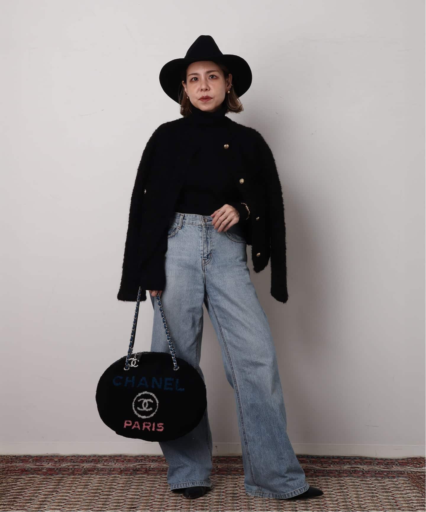 CHANEL/シャネル】Deauville ラウンドチェーンショルダーバッグ wool