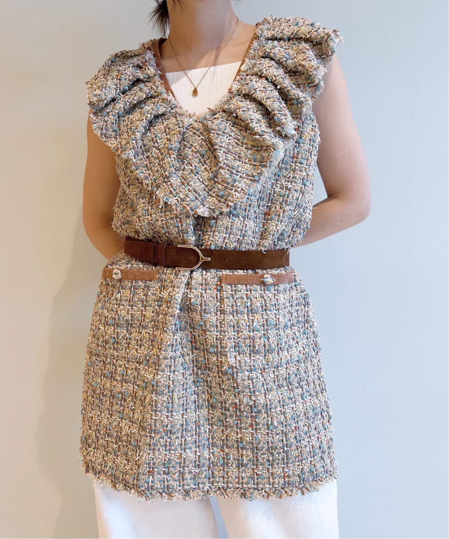 IENA LA BOUCLE LINTONツィードミニドレス（ワンピース）｜IENA