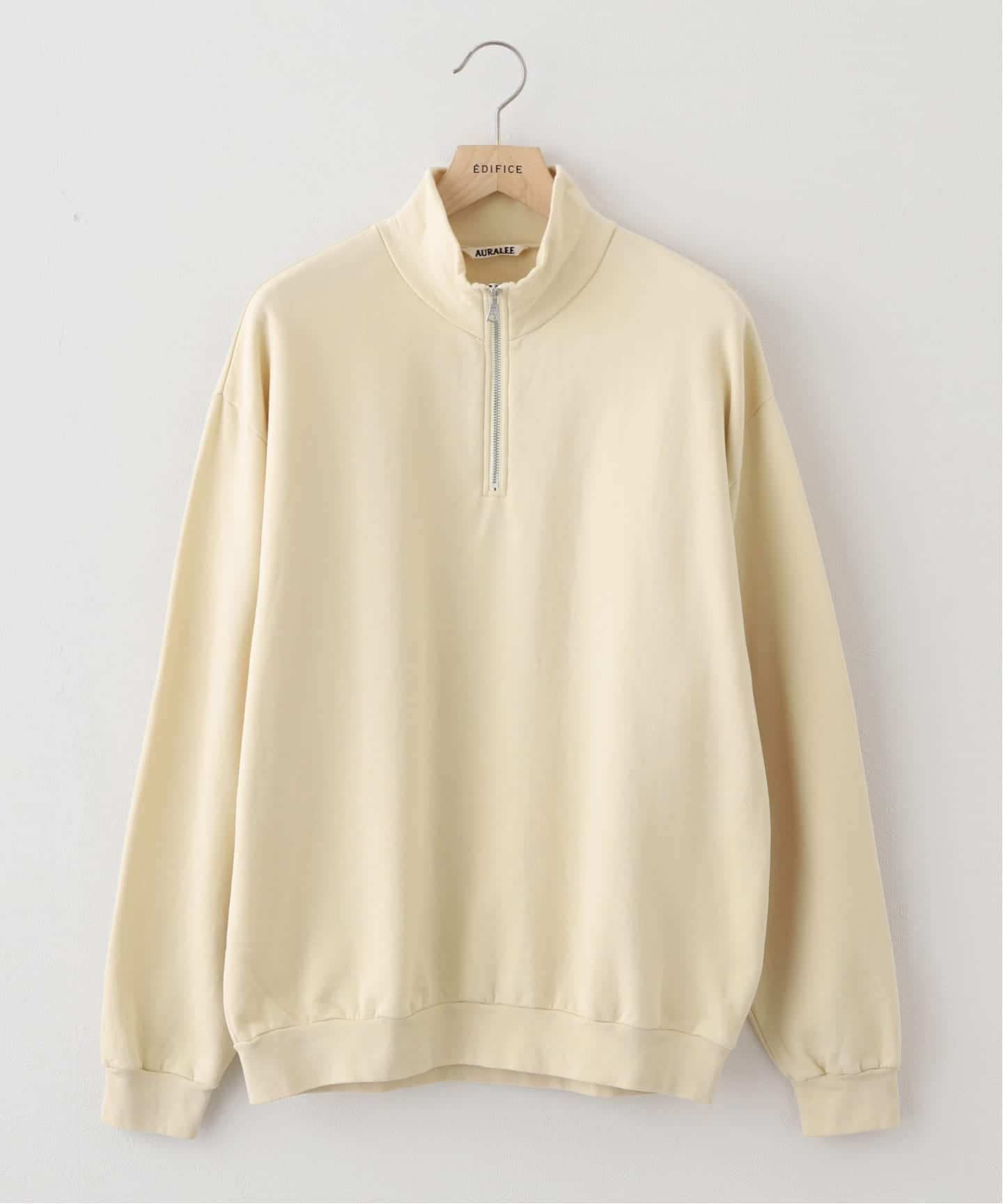 AURALEE (オーラリー) ELASTIC HIGH GAUGE SWEAT HALF ZIP（Tシャツ