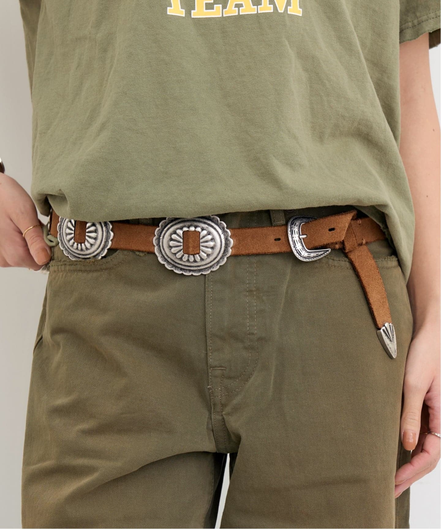 PUNTOVITA/プントヴィータ】 BROWN CONCHO BELT（ベルト）｜L