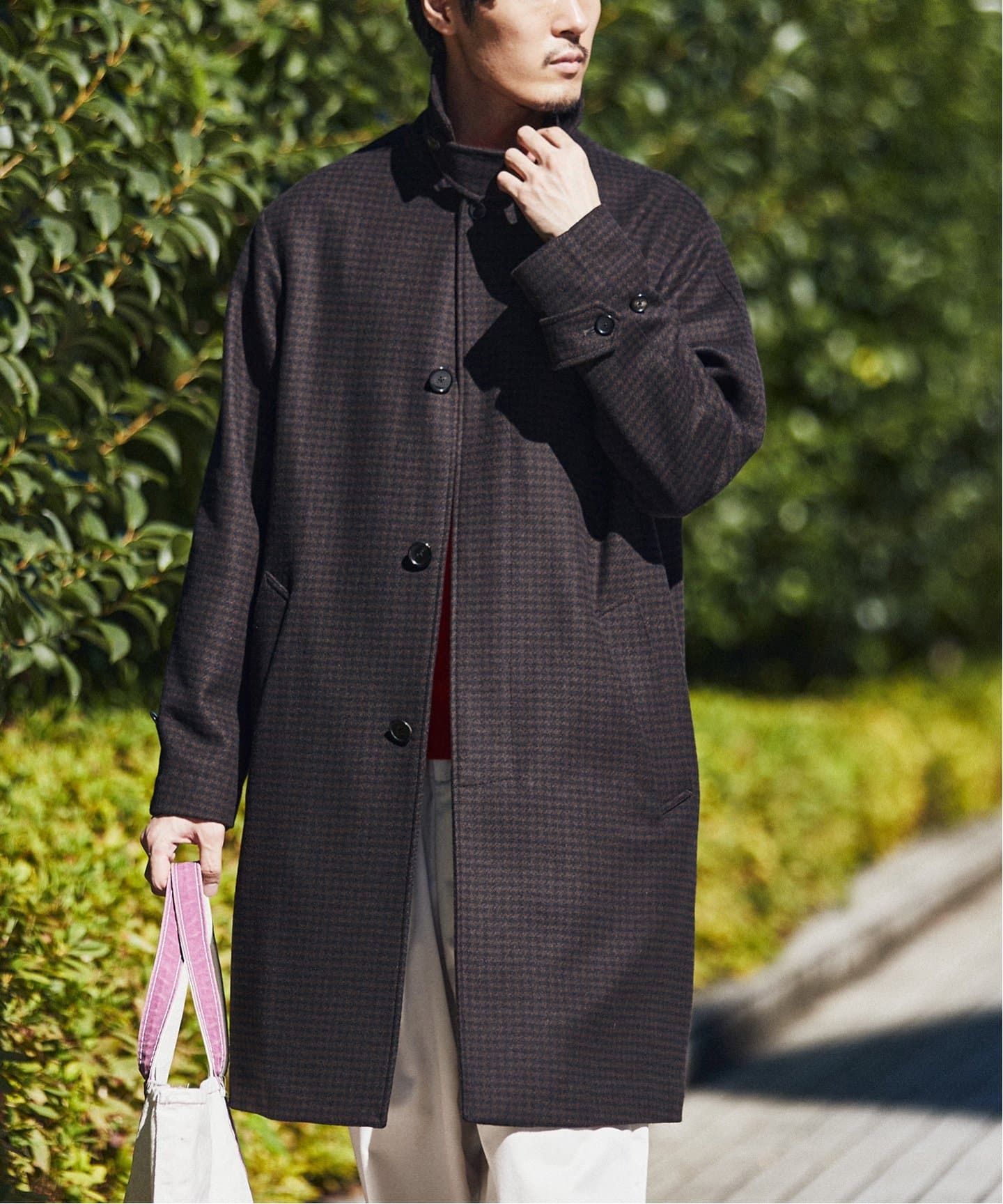 EDIFICE エディフィス ウール100% チェスター コート sizeL/カーキ