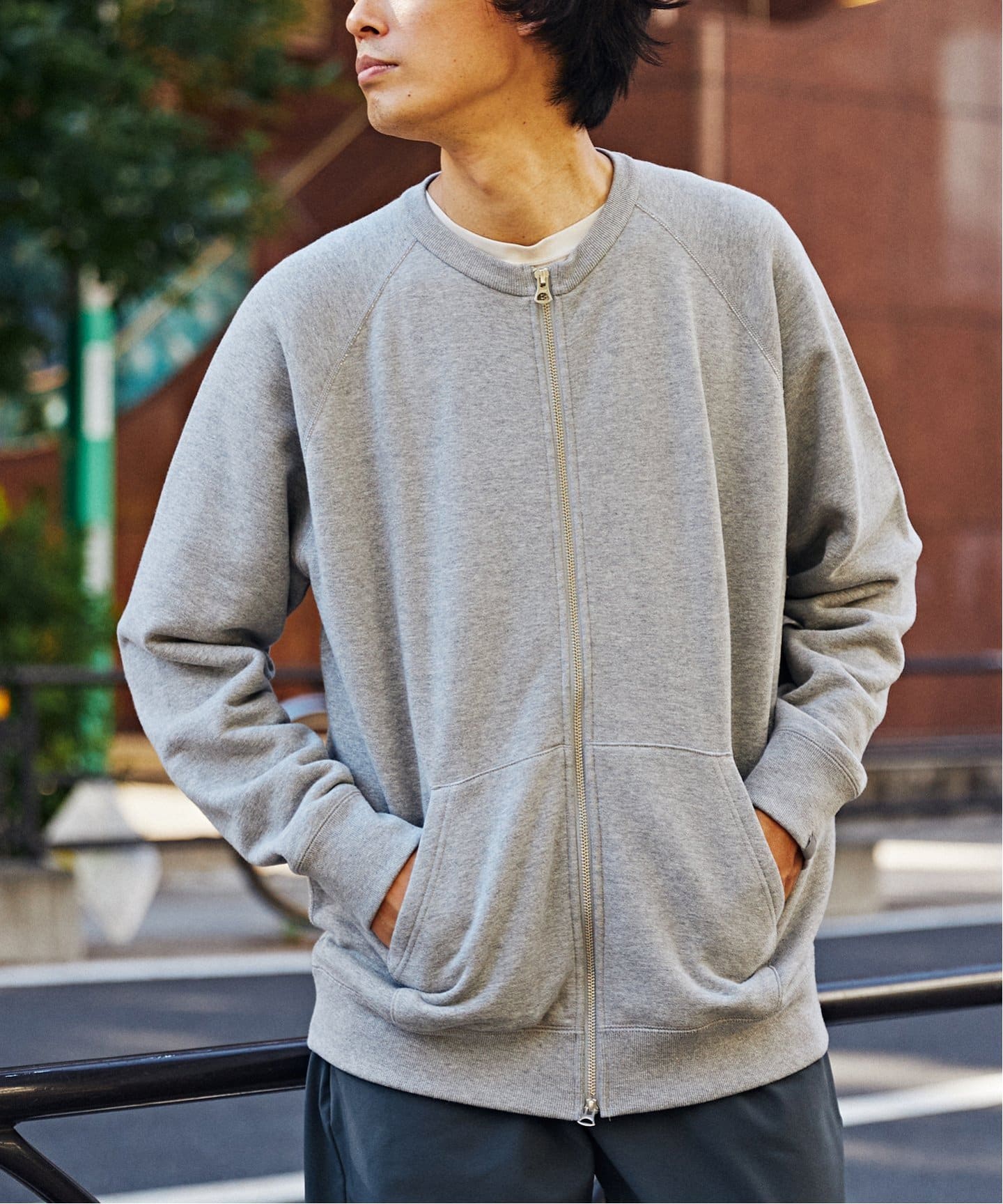 LOOPWHEELER for LOWERCASE】ライトツリウラケ ZIPカーディガン