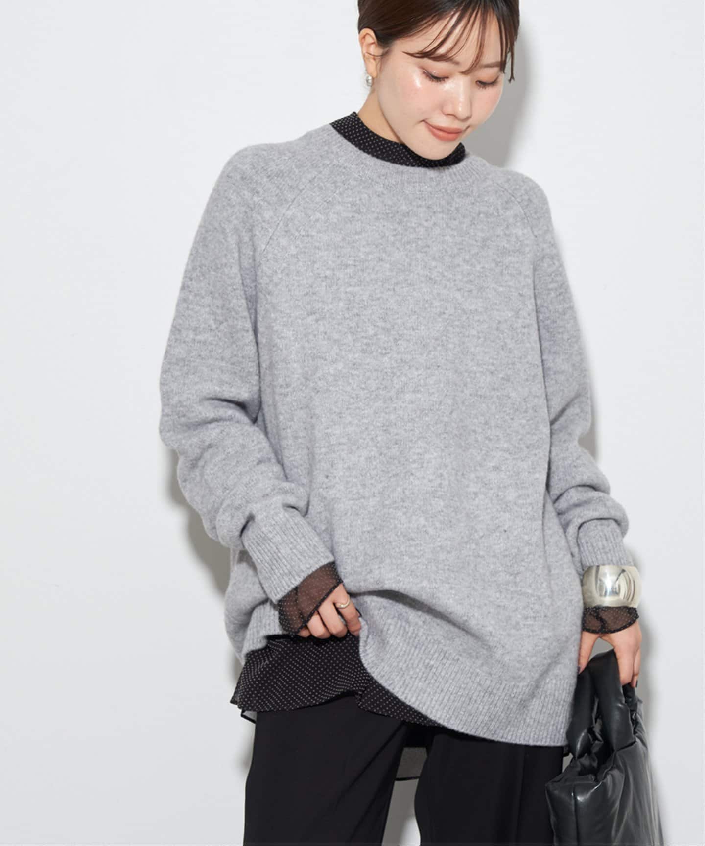 スーパーファインウールカシミヤ ラグラン プルオーバー（ニット