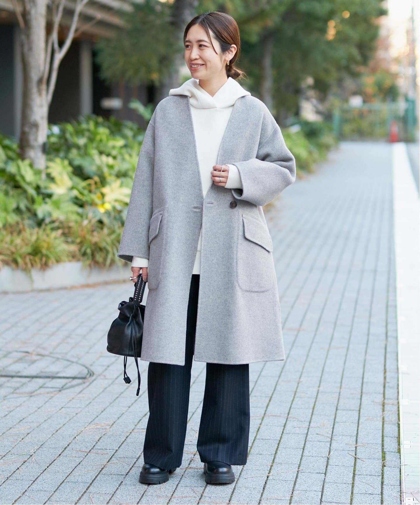 モッサーダブルフェイス Vネックコート（ノーカラーコート）｜IENA