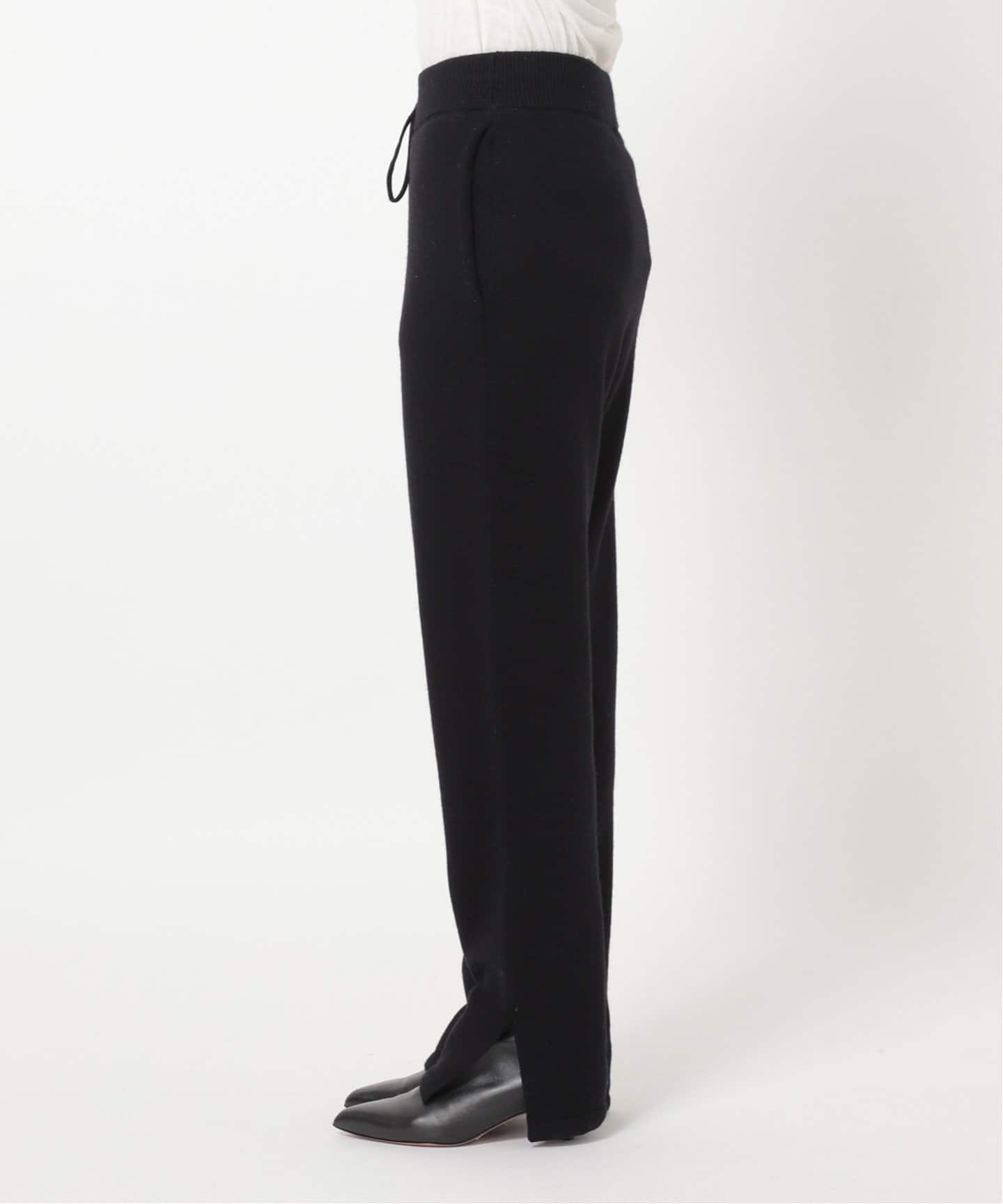 新品HEUGN TROUSER040 ストライプウールスラックスブラック