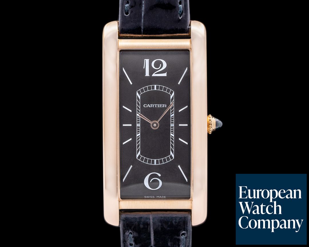 51994) Cartier Tank Cintree WGTA0025 Rose Gold / Black Dial