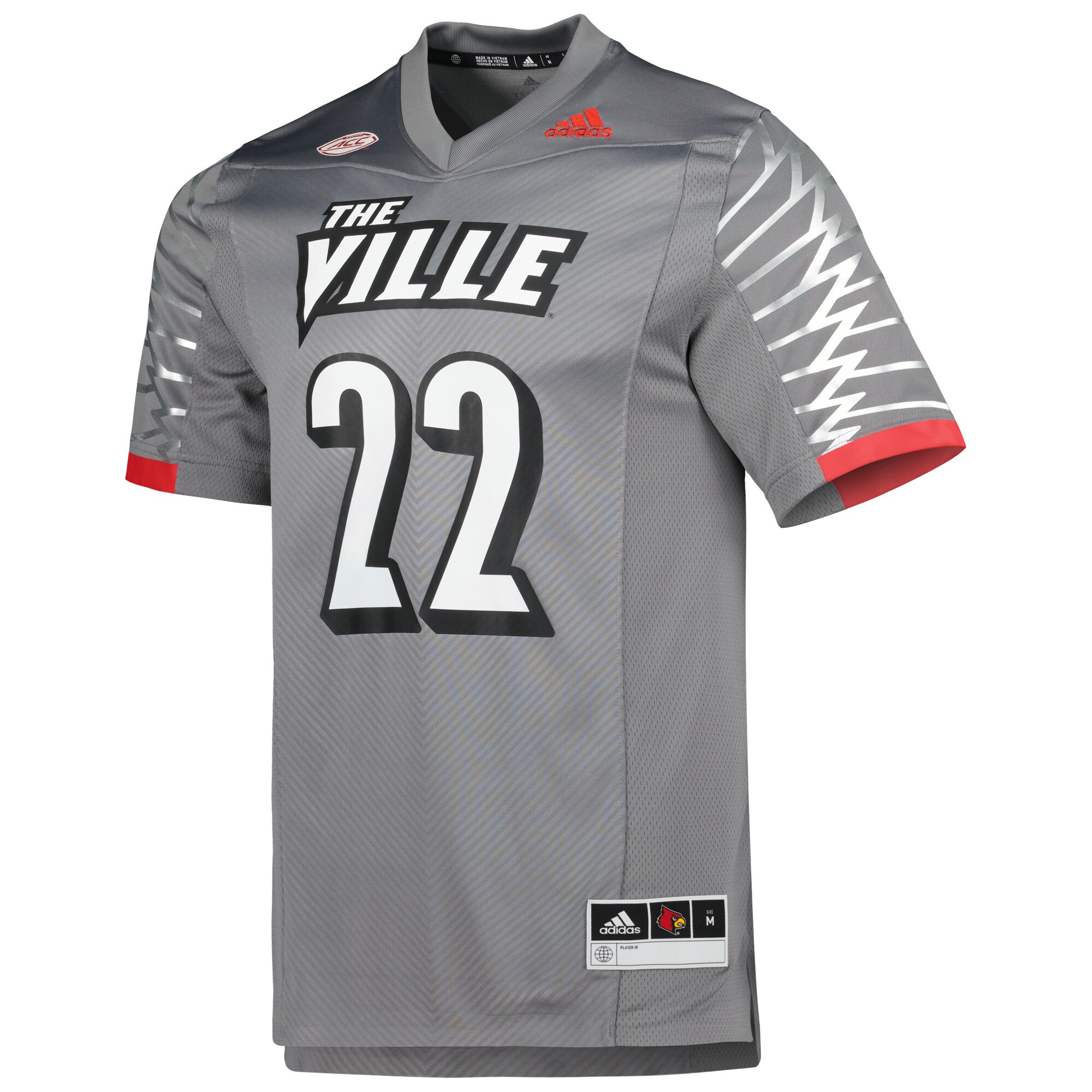 Men's adidas #22 Charcoal Louisville Cardinals Iron Wings Premier
