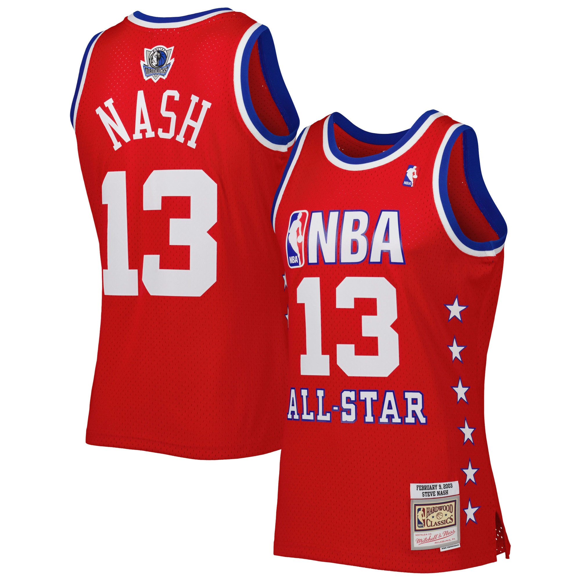 メンズ・Mitchell & Ness スティーブ・ナッシュ レッド ウェスタン