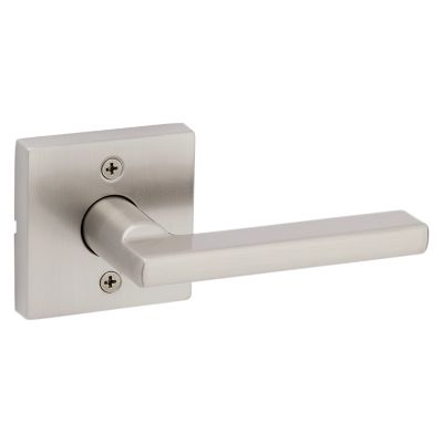 Satin Nickel Halifax Lever (Square) - Hall/Closet | Kwikset