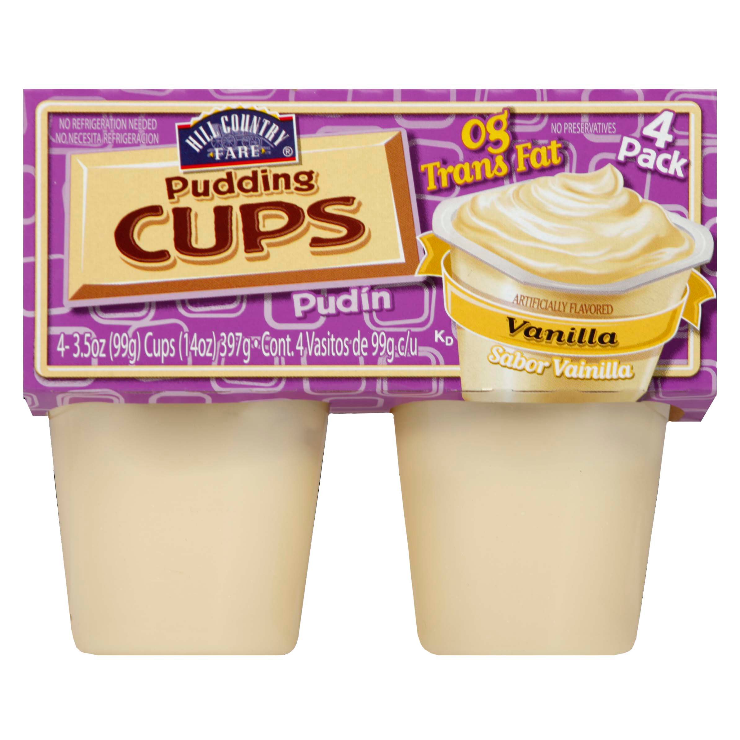 Hill Country Fare Vanilla Pudding Cups, 4 ct | Joe V's Smart Shop