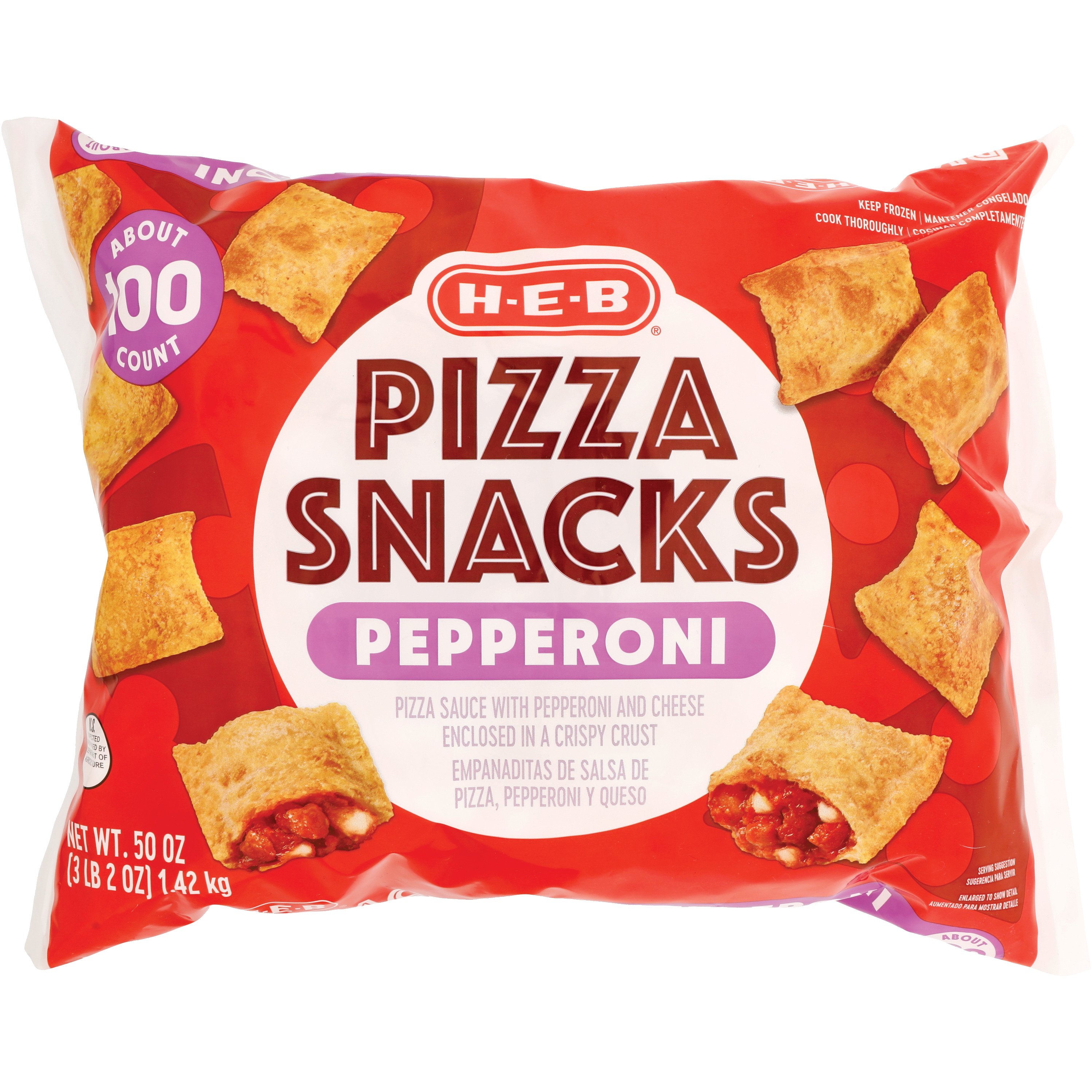 H-E-B Frozen Pepperoni Pizza Snacks, 100 ct | Joe V's Smart Shop
