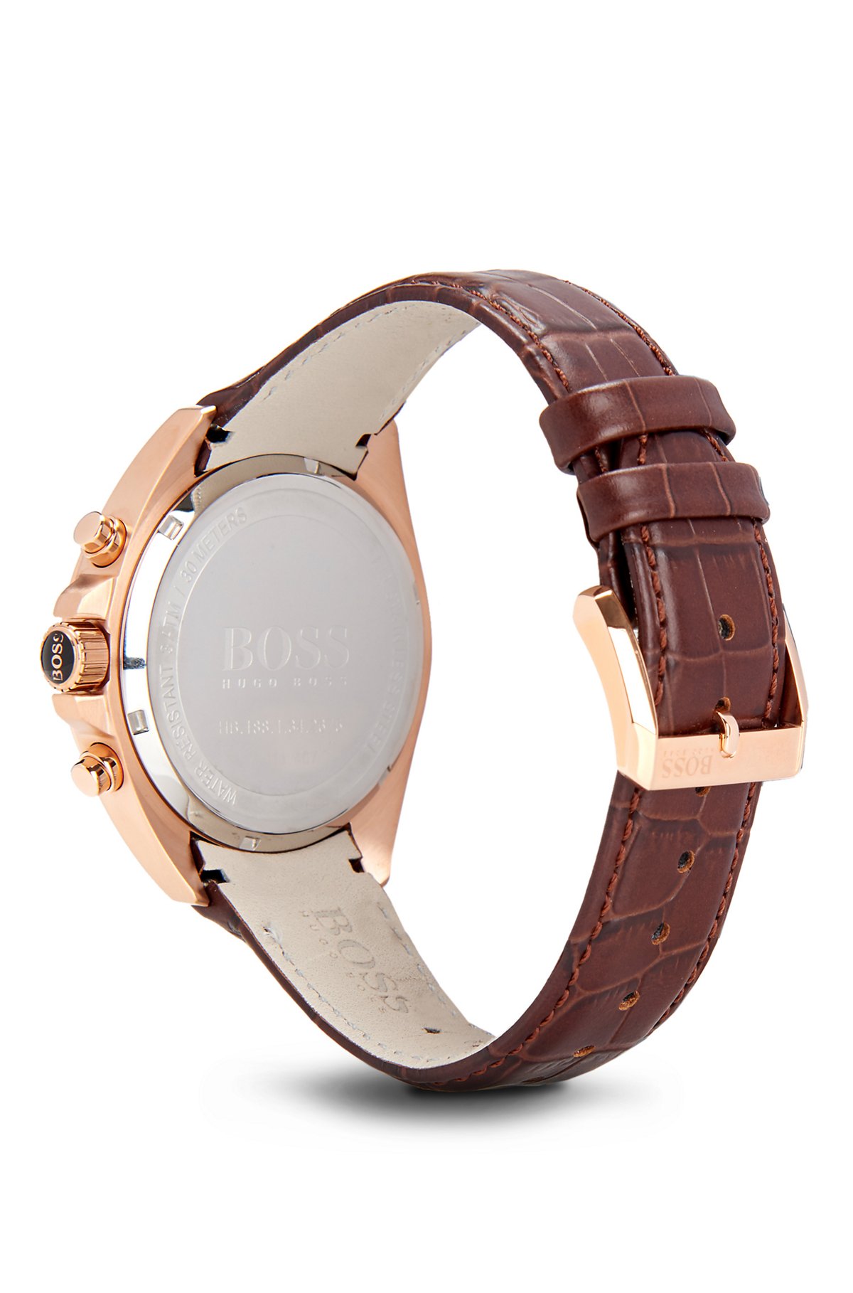 BOSS - '1513036' | Chronograph Croc-Embossed Leather Strap Driver