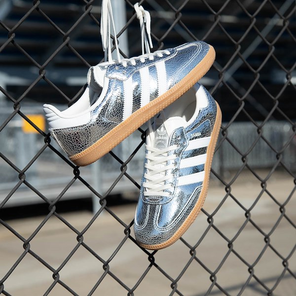 adidas Samba OG Athletic Shoe - Big Kid - Silver Metallic / Cloud