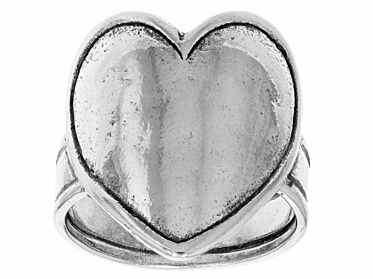 Sterling Silver Center Heart Ring - SPZ021 | JTV