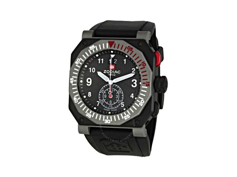 Zodiac Men's Iconic ZMX Black Rubber Watch - 1CR28A | JTV