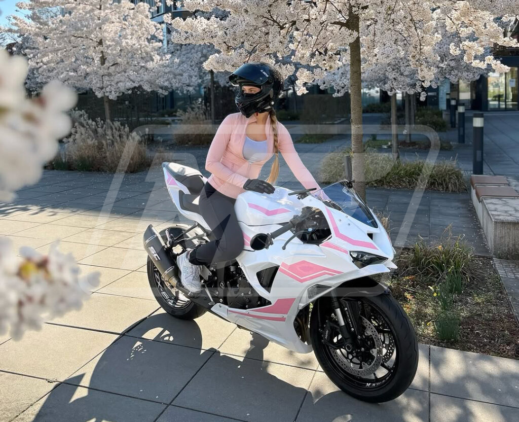 Kawasaki ZX6R 2024-2026 Gloss White Baby & Pink ABS Fairings