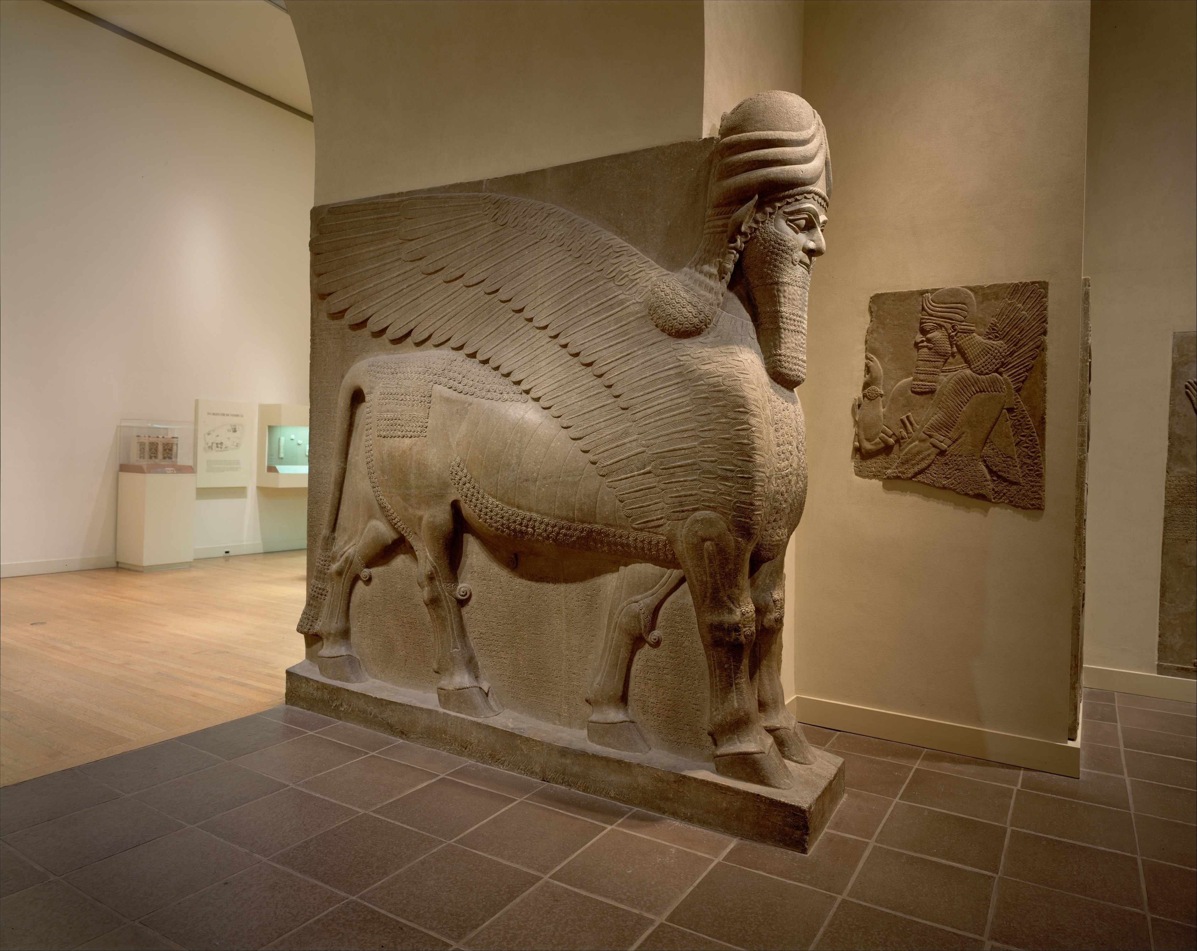 Human-headed winged bull (lamassu) - Assyrian - Neo-Assyrian - The