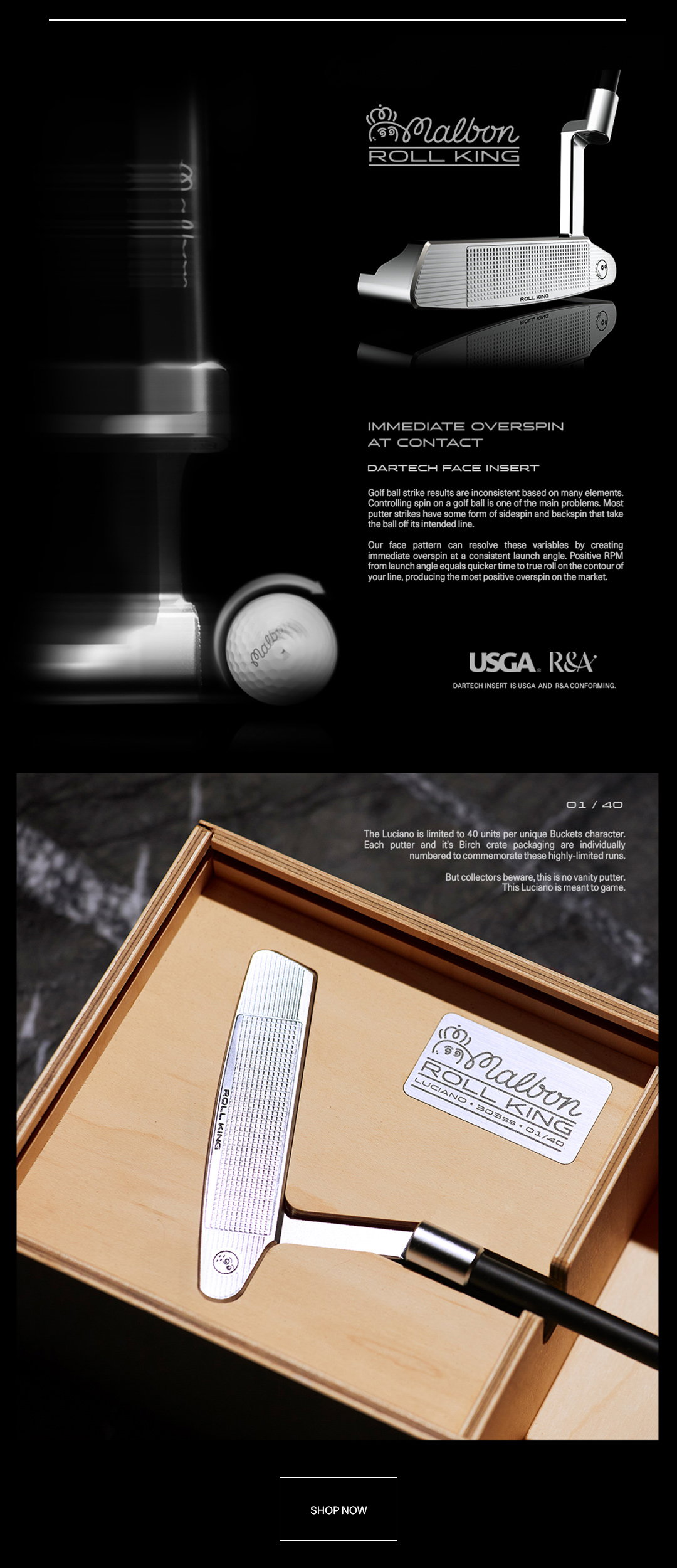 Malbon Golf: The Malbon Roll King Luciano and Remington Putters