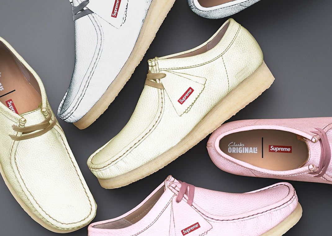 The Supreme x Clarks Originals Wallabee Reflective Pack Releases