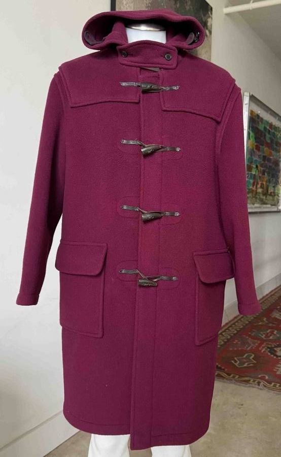 Gloverall Duffle Coat Mens SZ 44 Wool Blend Hooded Toggle Button