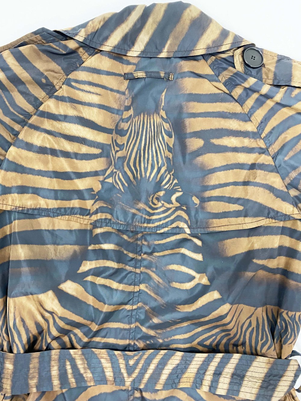 Jean Paul Gaultier zebra pelt print trench coat — JAMES VELORIA