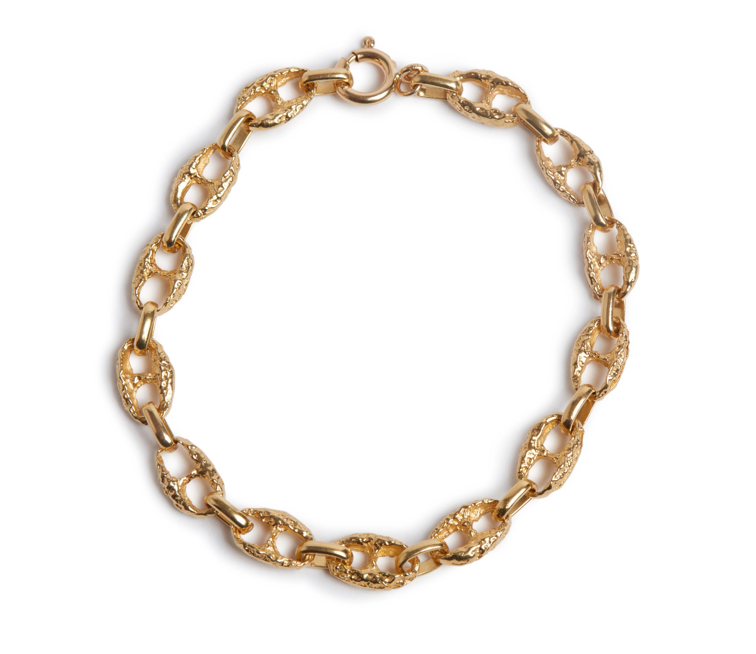 Vintage 18KT Textured Mariner Link Bracelet — Turner & Tatler