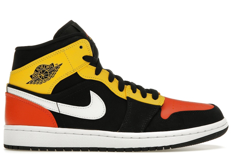 Jordan 1 Mid Black Amarillo Orange Men's - 852542-087 - US