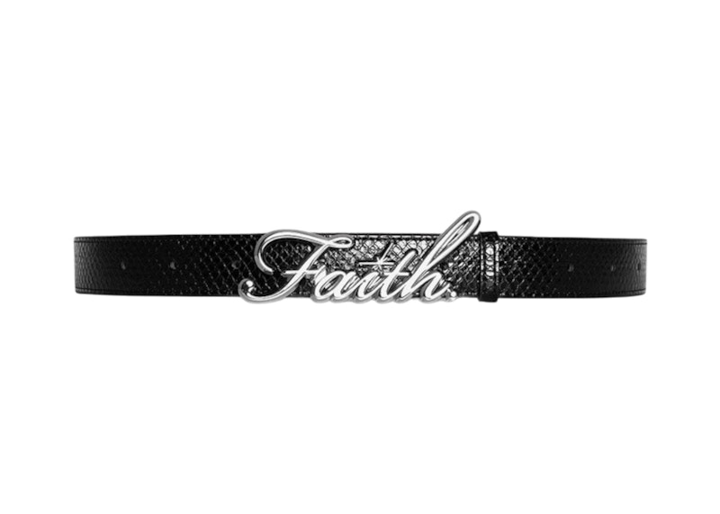 Faith By Luis Chrome Faith Belt Black in Faux Leather - JP