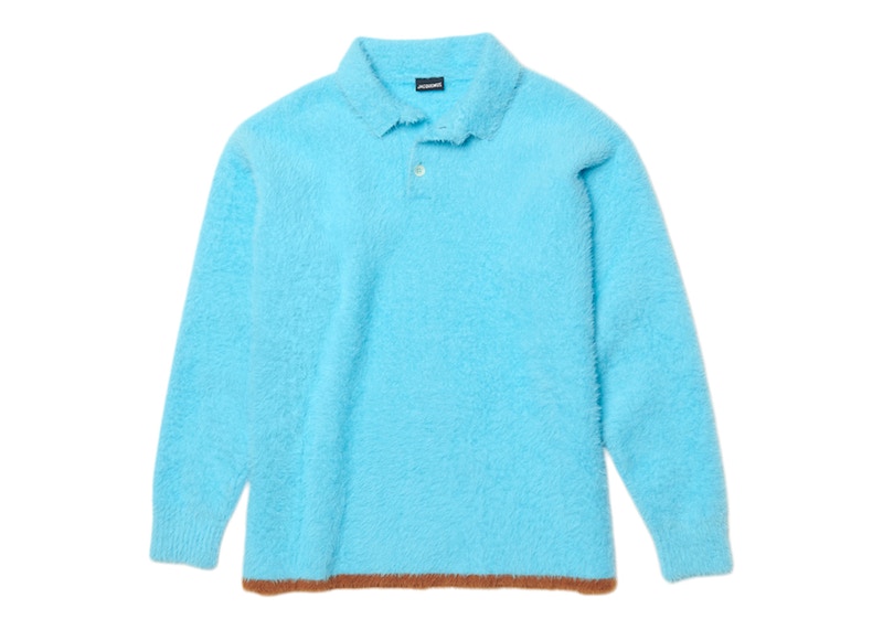 Jacquemus Le Polo Neve Fluffy Longsleeve Polo Light Blue Men's