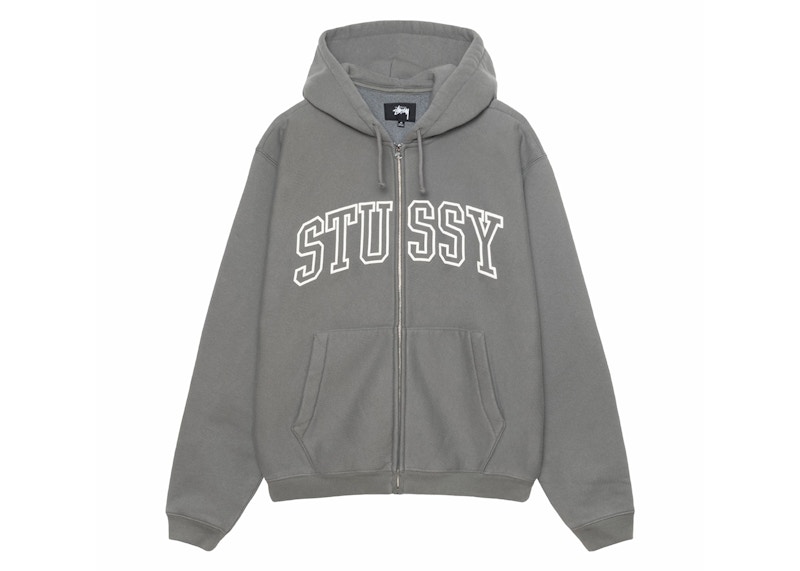 Stussy Outline Zip Hoodie Grey Herren - SS24 – DE
